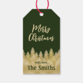 Eenvoudige, donkergroene gouden tinten, prettige k cadeaulabel (Voorkant)