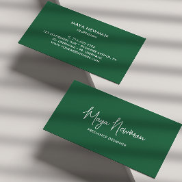 EENVOUDIGE DONKERGROENE HANDTEKENING NAAM PROFESSI VISITEKAARTJE