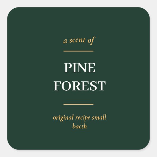 EENVOUDIGE DONKERGROENE MINIMALE MODERNE KAARS VIERKANTE STICKER (Voorkant)