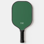 Eenvoudige donkergroene monogram Initialen Pickleball Paddle (Voorkant)