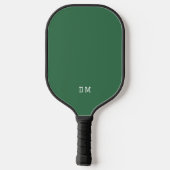 Eenvoudige donkergroene monogram Initialen Pickleball Paddle (Achterkant)
