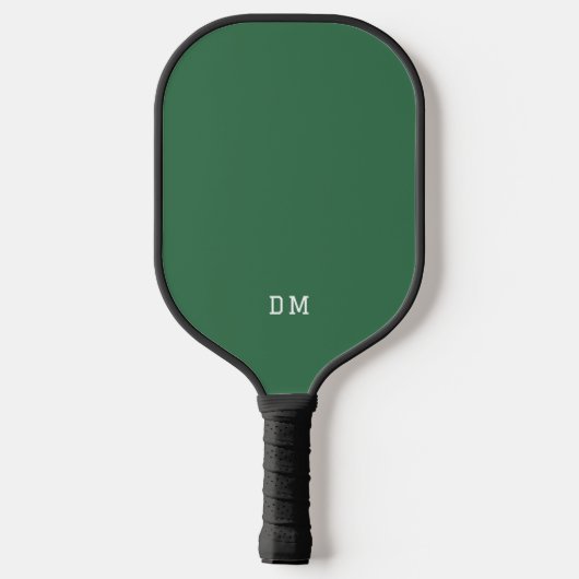 Eenvoudige donkergroene monogram Initialen Pickleball Paddle (Achterkant)