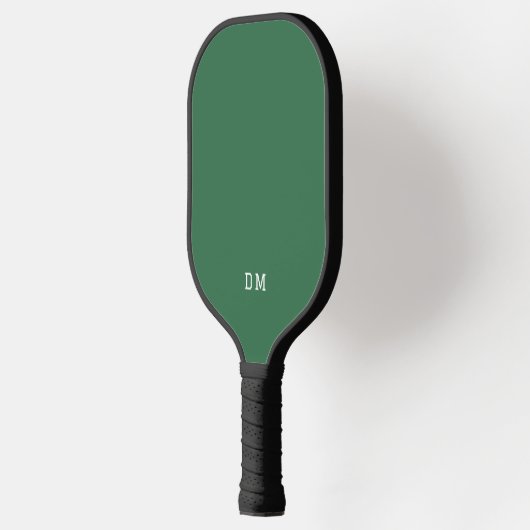 Eenvoudige donkergroene monogram Initialen Pickleball Paddle (Links)