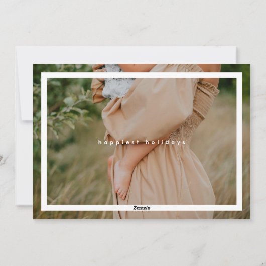 Eenvoudige Donkergroene Vetgedrukte Rand 2 Grote F Feestdagenkaart (Achterkant)