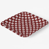 Eenvoudige donkerrode en witte Polka-Stippen Papieren Bordje (Gebogen)