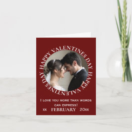 Eenvoudige donkerrode foto Valentijnsdag gevouwen Feestdagen Kaart