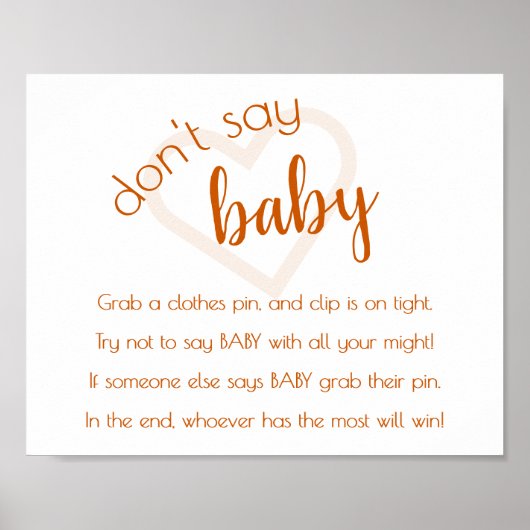 Eenvoudige Dont Say Baby | Herfst Sinaasappel Douc Poster (Voorkant)