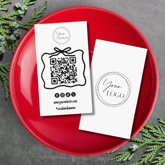 Eenvoudige Doodle Boog Uw Logo Social Media QR Cod Visitekaartje