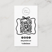 Eenvoudige Doodle Boog Uw Logo Social Media QR Cod Visitekaartje (Voorkant)