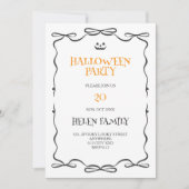 eenvoudige doodle halloweenfeest uitnodiging (Voorkant)