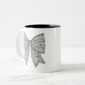 Eenvoudige doodle tweekleurige koffiemok (Voorkant links)