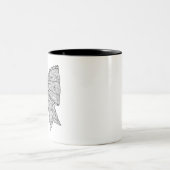 Eenvoudige doodle tweekleurige koffiemok (Center)