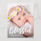 Eenvoudige doop Dank U met Kruisfoto Briefkaart (Voorkant)