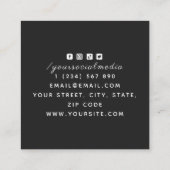 Eenvoudige drager en sterren Tattoo artiest Salon  Vierkante Visitekaartje (Achterkant)