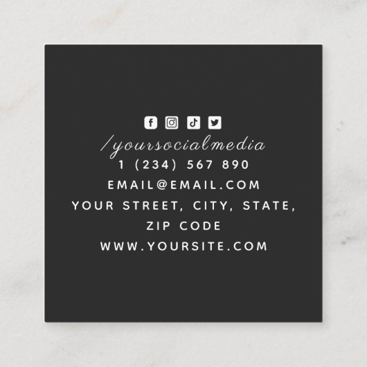 Eenvoudige drager en sterren Tattoo artiest Salon  Vierkante Visitekaartje (Achterkant)