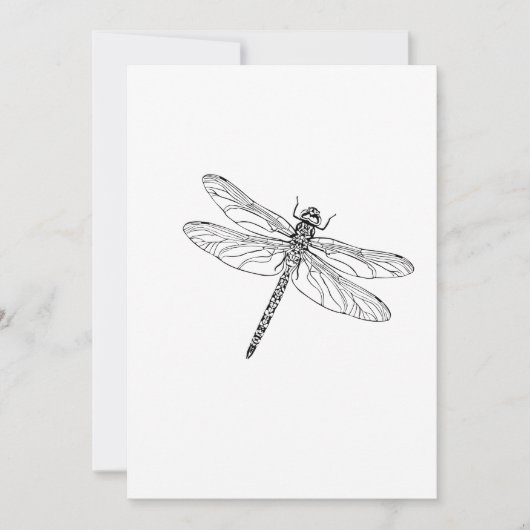 Eenvoudige dragonfly feestdagenkaart (Voorkant)