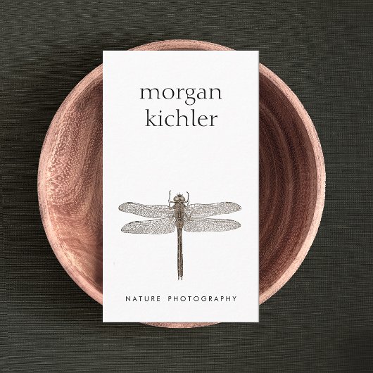 Eenvoudige Dragonfly Natuur Professional White Visitekaartje