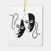 Eenvoudige drama Comedy maskers werken Keramisch Ornament (Links)