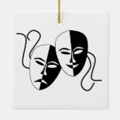 Eenvoudige drama Comedy maskers werken Keramisch Ornament (Achterkant)