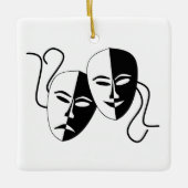 Eenvoudige drama Comedy maskers werken Keramisch Ornament (Voorkant)
