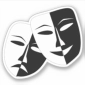 Eenvoudige drama Comedy maskers werken Sticker (Voorkant)