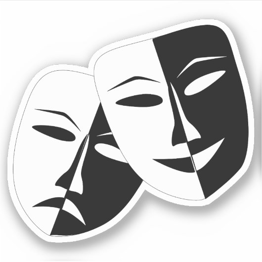 Eenvoudige drama Comedy maskers werken Sticker (Voorkant)