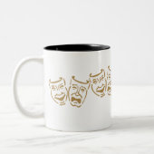 Eenvoudige dramaskers tweekleurige koffiemok (Links)