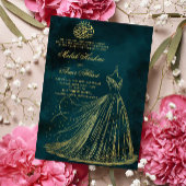 Eenvoudige Dress Groen Islamitische Moslim bruilof Kaart