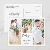Eenvoudige drie foto bruiloft dank u Briefkaart (Voorkant / Achterkant)