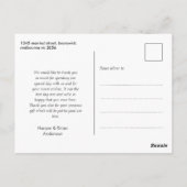 Eenvoudige drie foto bruiloft dank u Briefkaart (Achterkant)