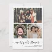 Eenvoudige drie foto vrolijke kerstkaart (Voorkant)