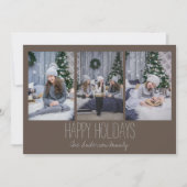 Eenvoudige drie fotofeestdagen, bijtende feestdagenkaart (Voorkant)