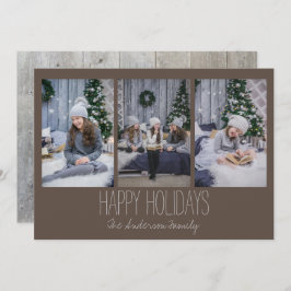 Eenvoudige drie fotofeestdagen, bijtende feestdagenkaart