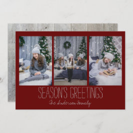 Eenvoudige drie fotofeestdagen, bijtende feestdagenkaart