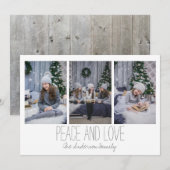 Eenvoudige drie fotofeestdagen, bijtende feestdagenkaart (Voorkant / Achterkant)