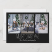 Eenvoudige drie fotofeestdagen, bijtende feestdagenkaart (Voorkant)