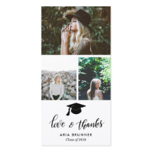 Eenvoudige drie foto's met dank voor afgestudeerde