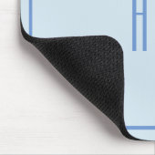 Eenvoudige Driedelige Blauwe Monogramrand Muismat (Hoek)