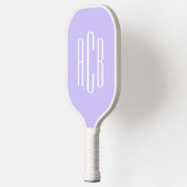 Eenvoudige Driedelige Bleke Lavendel Monogram Pickleball Paddle (Links)