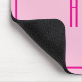 Eenvoudige Driedelige Monogramrand in Heet Roze Muismat (Hoek)