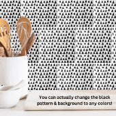 Eenvoudige driehoek zwart wit patroon tegeltje