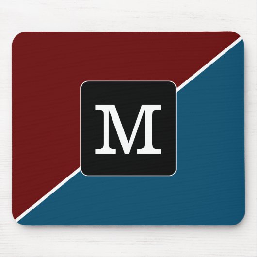 Eenvoudige driehoekige kleuren Burgundy Blue Black Muismat (Voorkant)