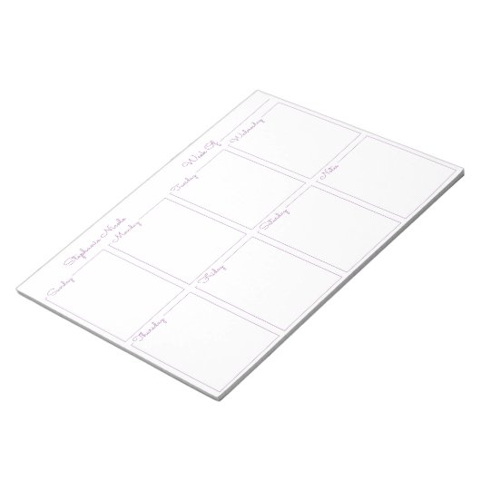 Eenvoudige driekleurige lavender met dunne rand notitieblok (Schuin)