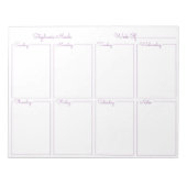 Eenvoudige driekleurige lavender met dunne rand notitieblok (Voorkant)