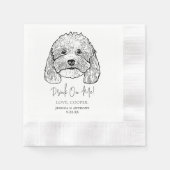 Eenvoudige Drink op me hondenhand tekenen bruiloft Servet (Voorkant)