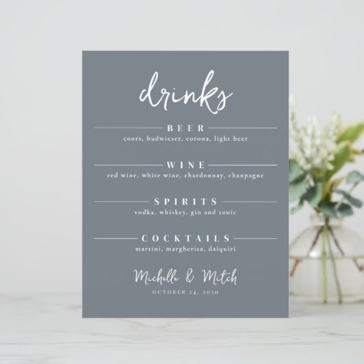 Eenvoudige Drinken balk met minimalistisch menu St (Staand voorkant)