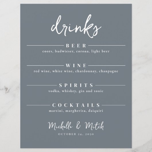 Eenvoudige Drinken balk met minimalistisch menu St (Voorkant)