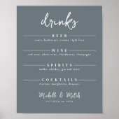 Eenvoudige Drinken balk met minimalistisch menu St Poster (Voorkant)