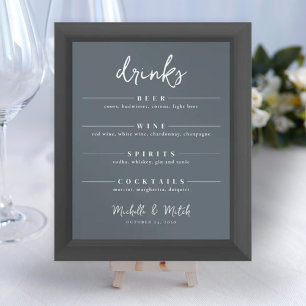 Eenvoudige Drinken balk met minimalistisch menu St Poster