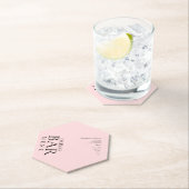 Eenvoudige Drinken Cocktail Wine Wedding Pink Kartonnen Onderzetters (Insitu)